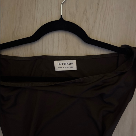 Peppermayo Amerie Chocolate Off-Shoulder Maxi Dress - Picture 3 of 3